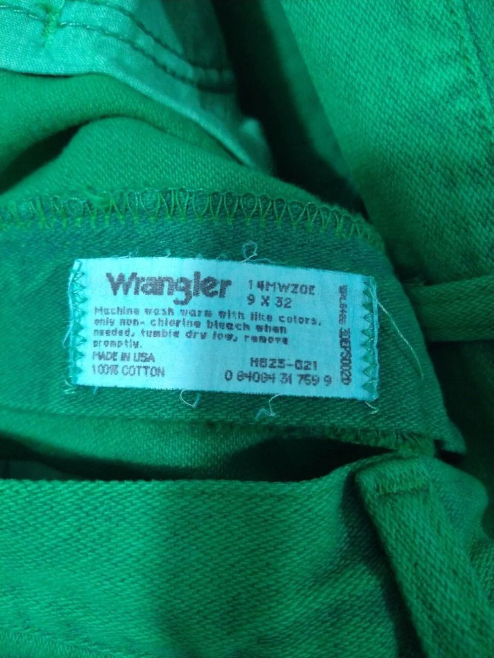 Wrangler Jeans Womens 9x32 Green Denim Cowboy Cut Slim Fit High Rise Vintage